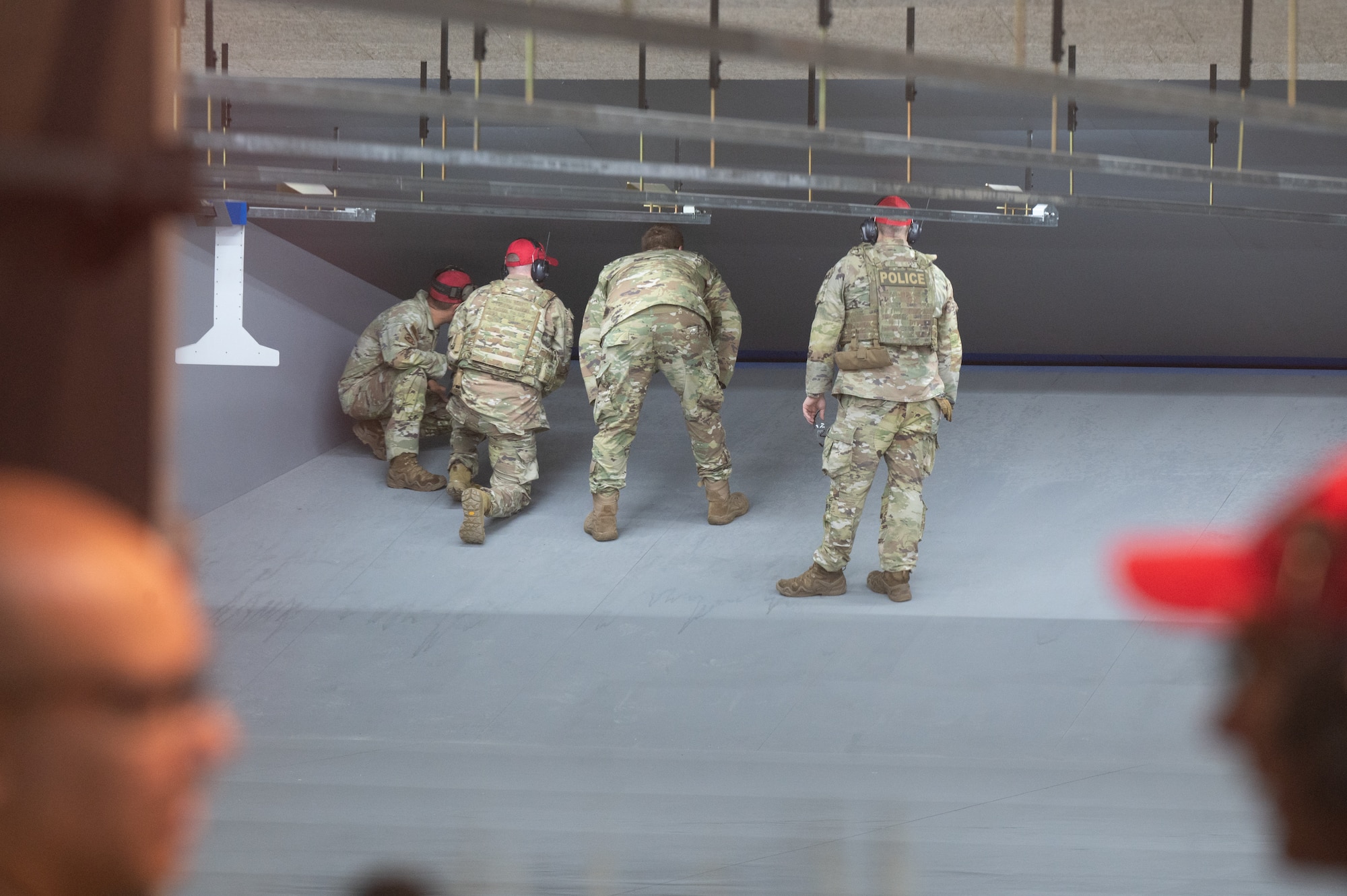 Security force check for ricochet marks