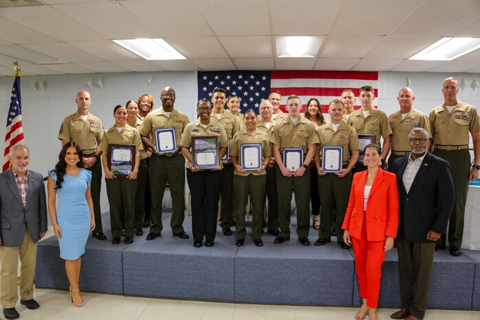 The Albany Area Chamber of Commerce hosted its annual Military Appreciation Rise and Shine Breakfast at the Exchange Club, July 11.

Several Marines and Sailors received special awards after being nominated by their commands and were recognized for their service to our country and community.

Congratulations and Semper Fidelis!