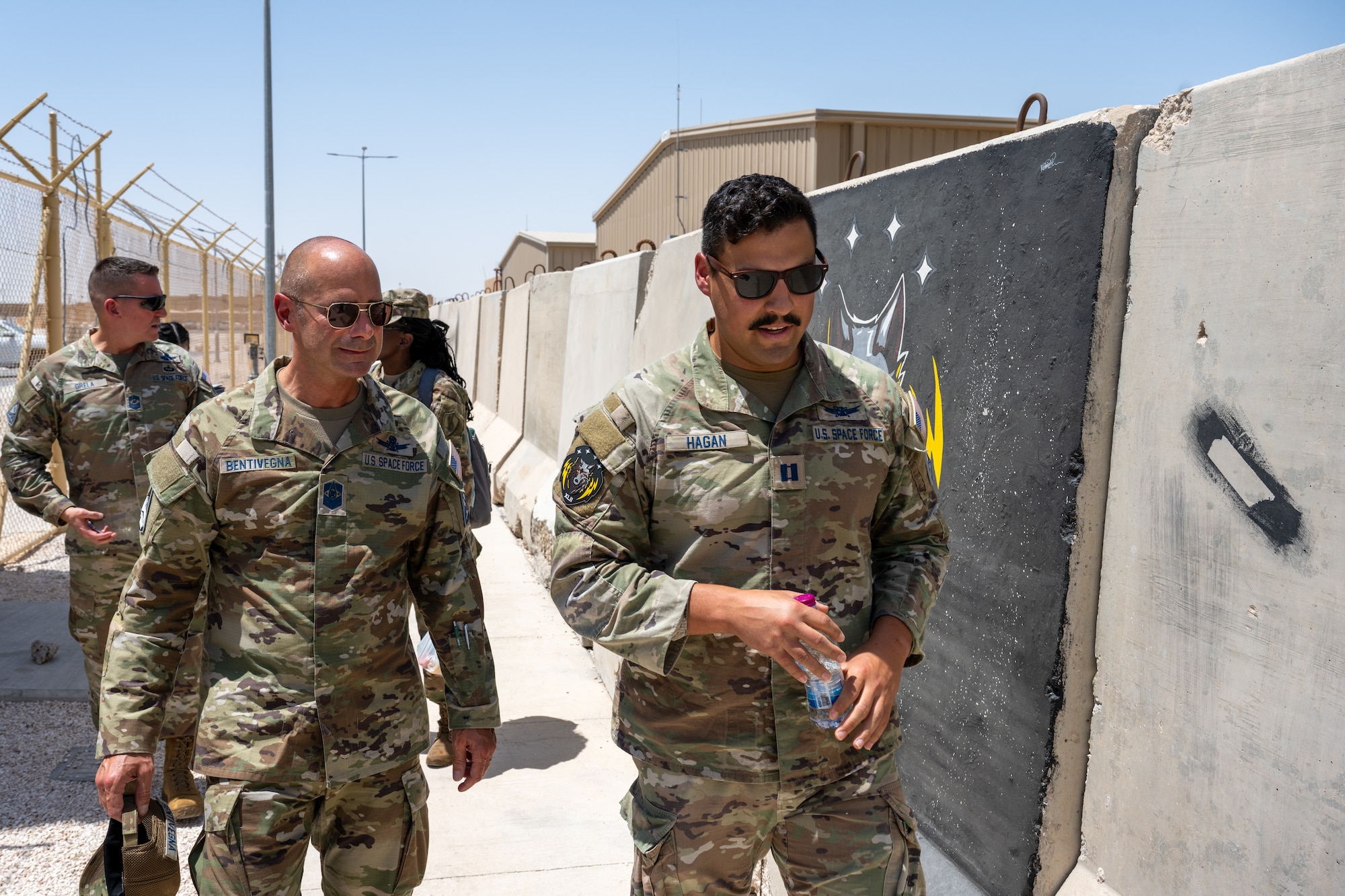 Bentivegna visited the installation to meet with, recognize and speak to the Guardians and Airmen responsible for CENTCOM’s critical mission. (U.S. Air Force photo)