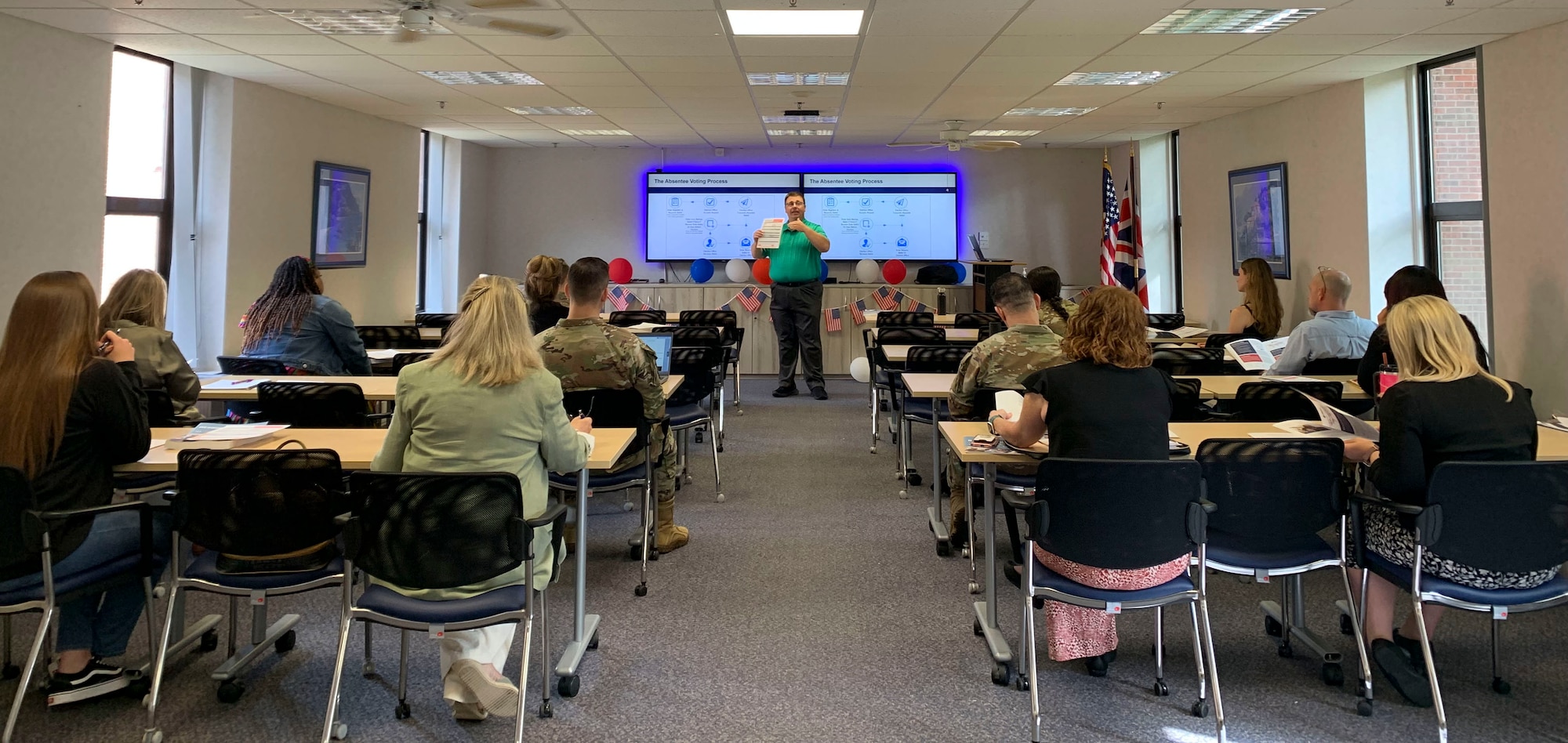 Griffith explained how to request absentee ballots while living overseas and the importance of updating stateside residency.
