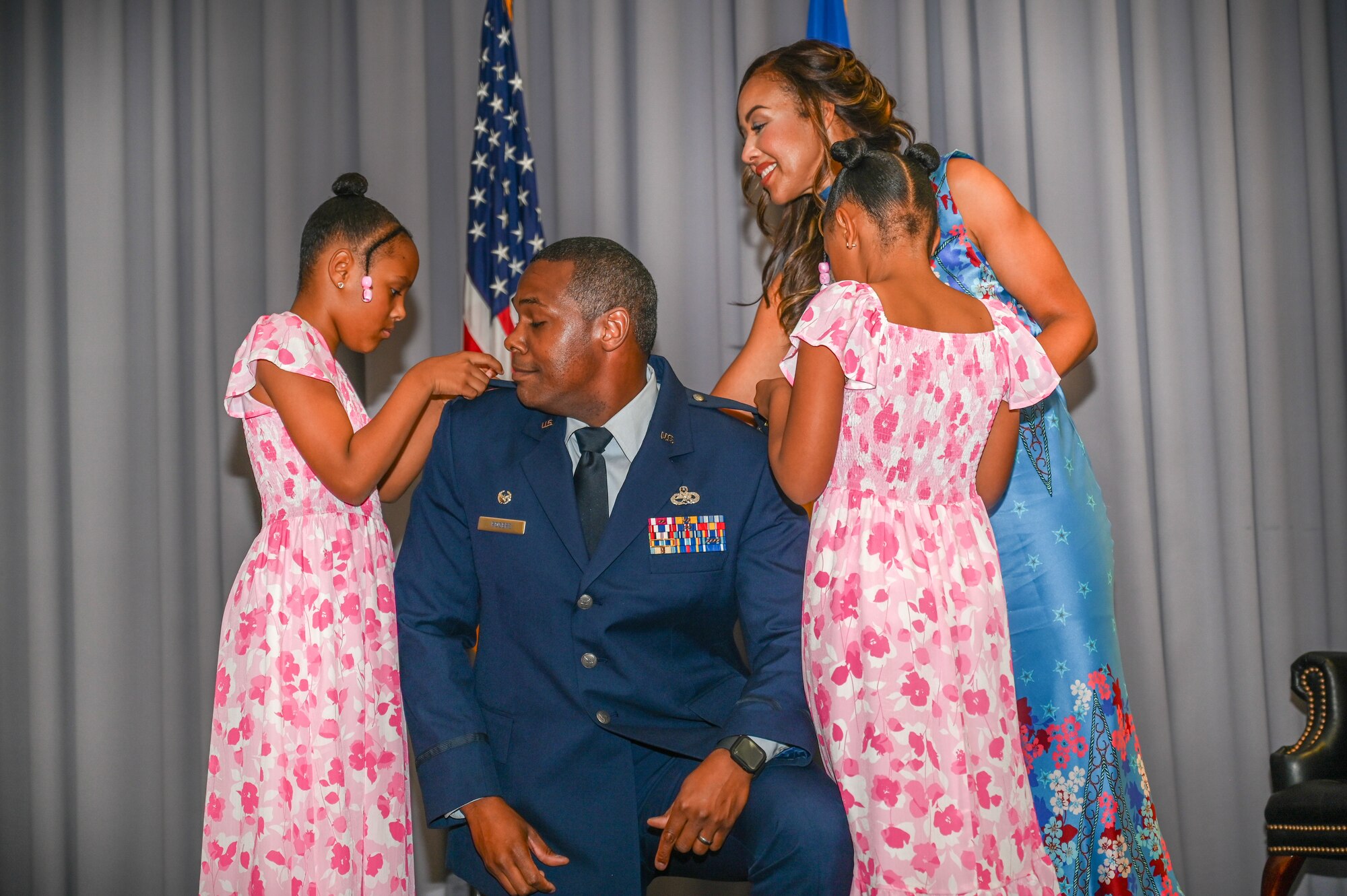 Rogers' daughters pin on new rank