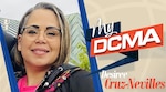 A woman poses for the photo with the "My DCMA" logo superimposed.