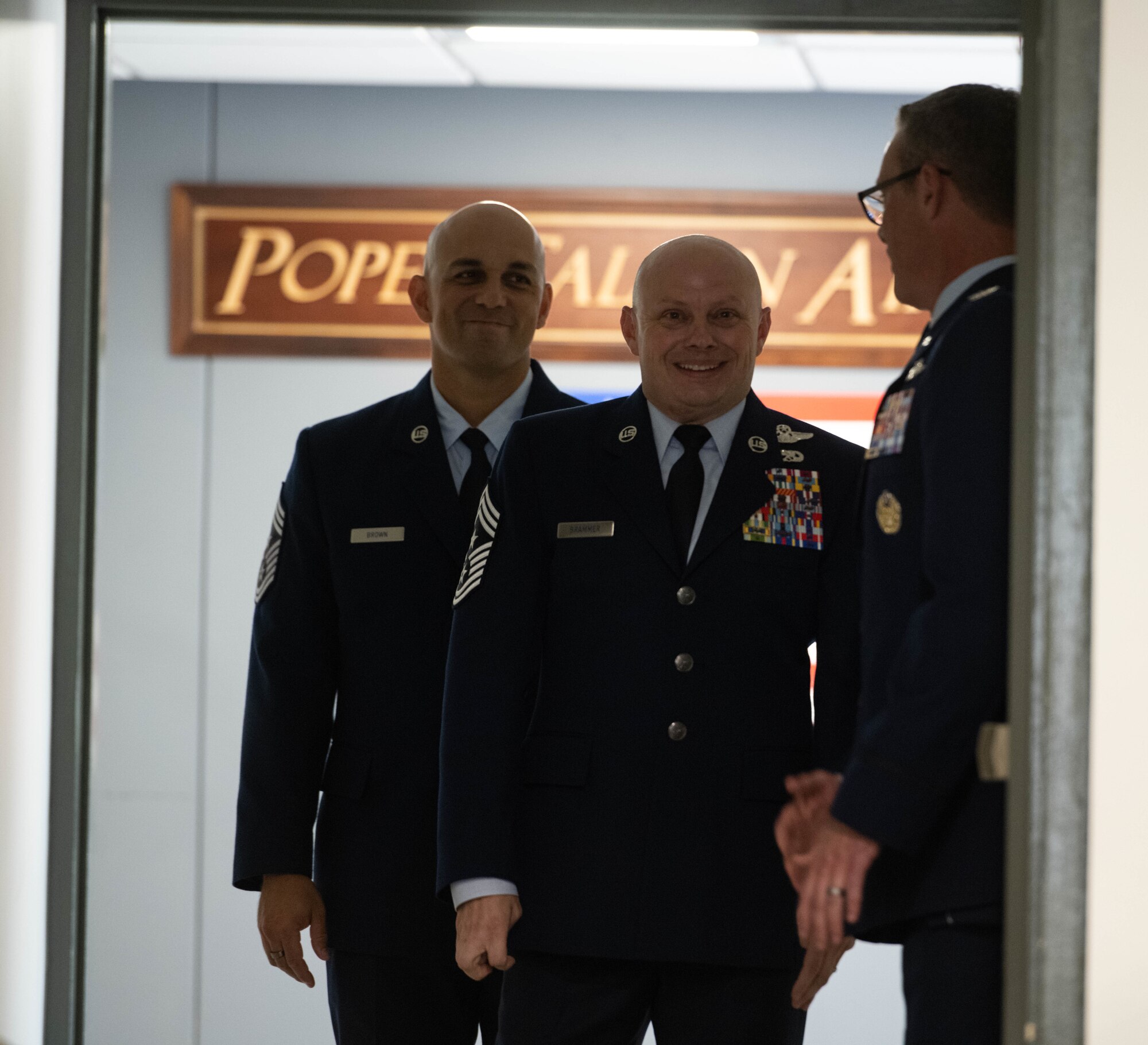 U.S. Airmen share a laugh