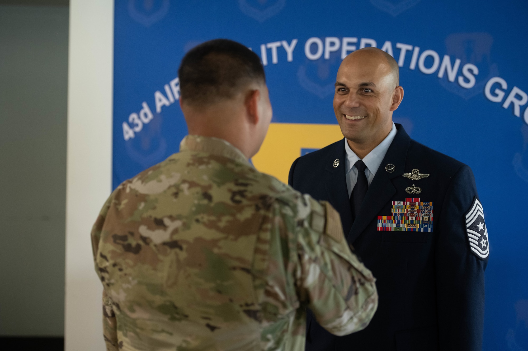 U.S. Airmen hold conversation