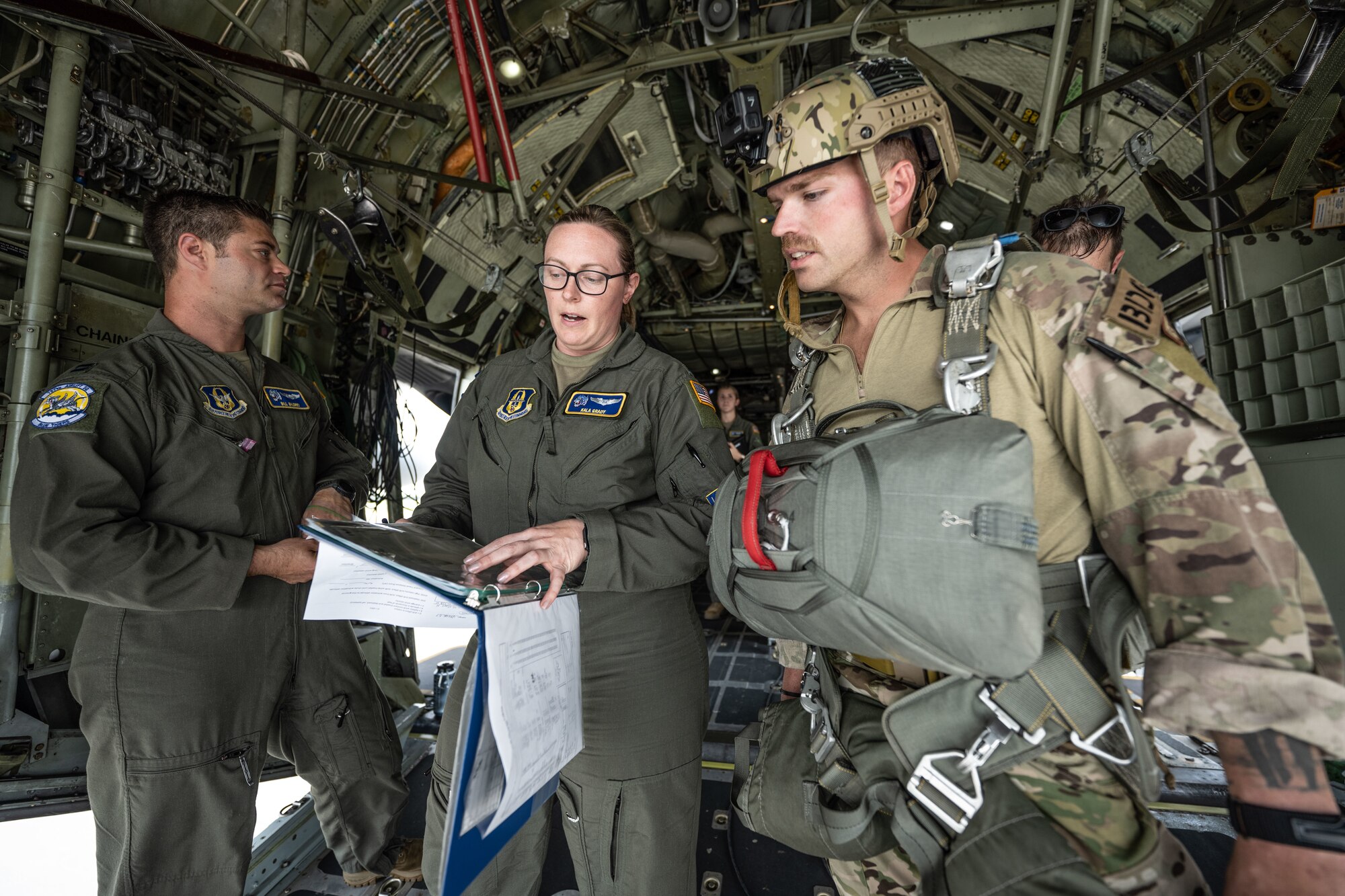 Airmen review flight plans.
