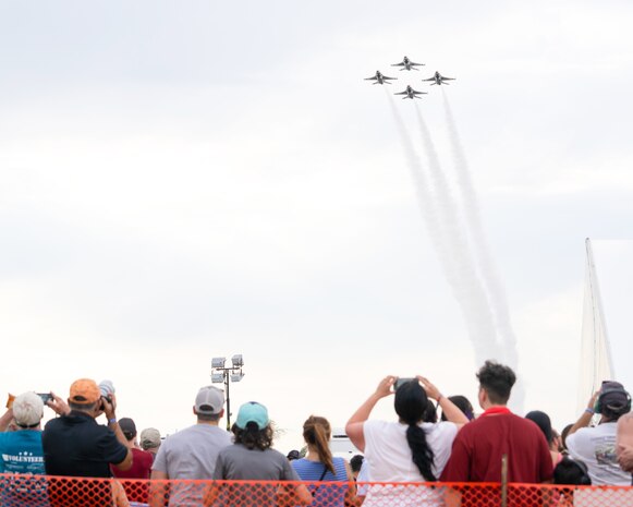 The United States Air Force (USAF) Thunderbirds Air Demonstration Squadron “Thunderbirds” fly in formation during the 18th annual California Capital Airshow at Mather Airport, California, July 13, 2024.
