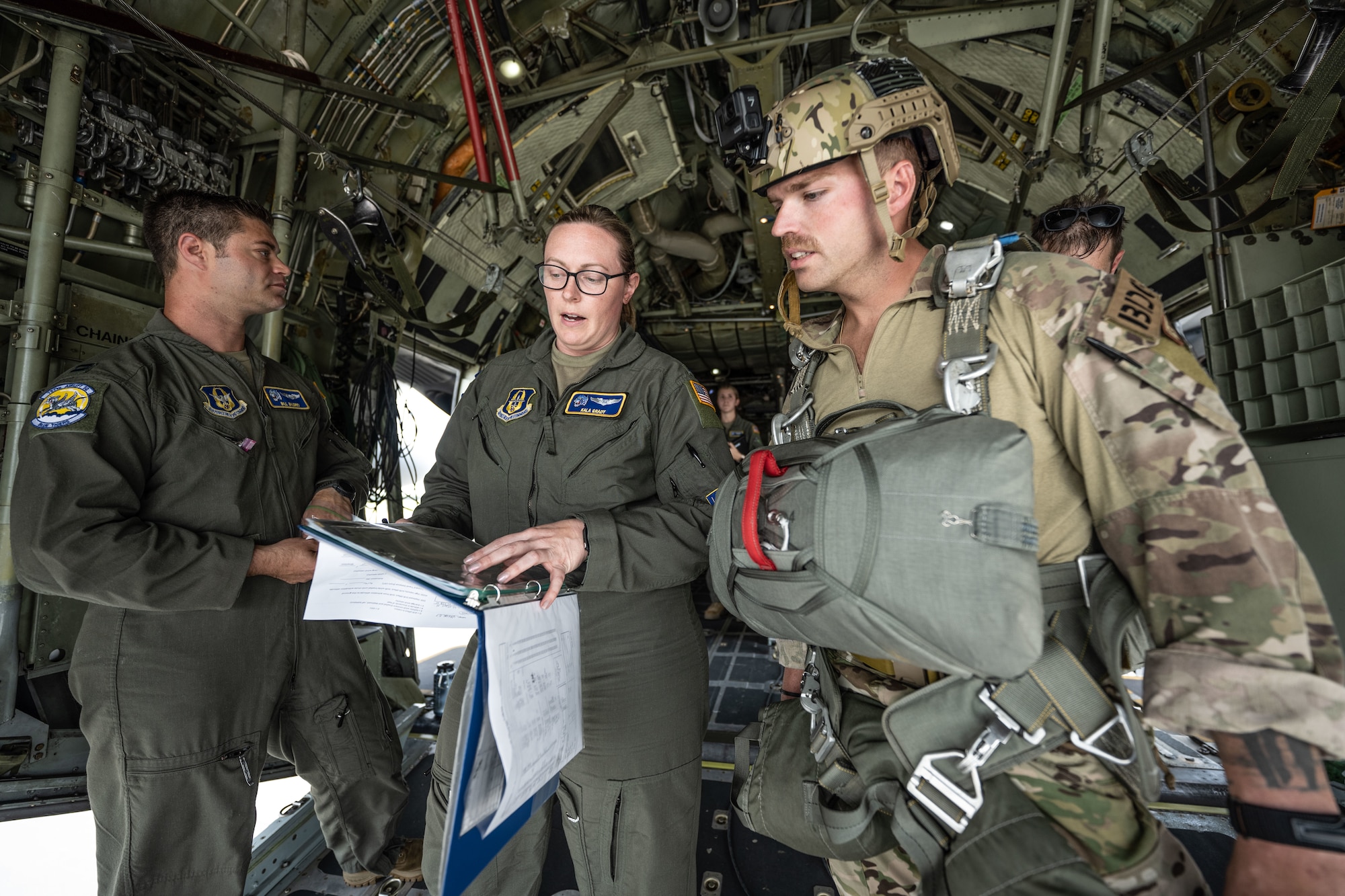 Airmen review flight plans.