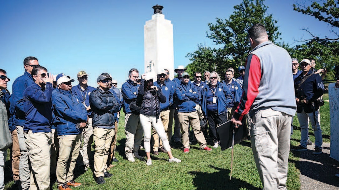 Inter-American Defense College staff, faculty, and students tour Gettysburg National Military Park, Gettysburg, Pennsylvania.