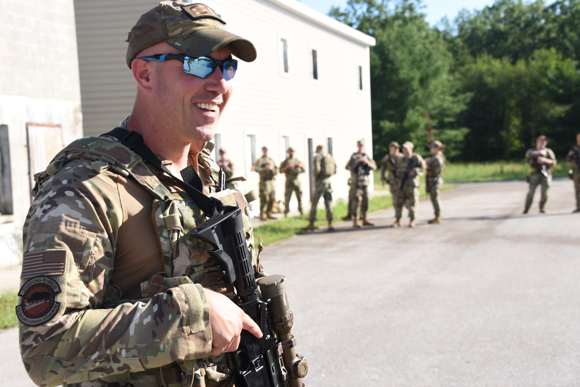2nd Lt. Mike Ploeger, the 132nd Wing’s Security Forces Operations Officer, walks