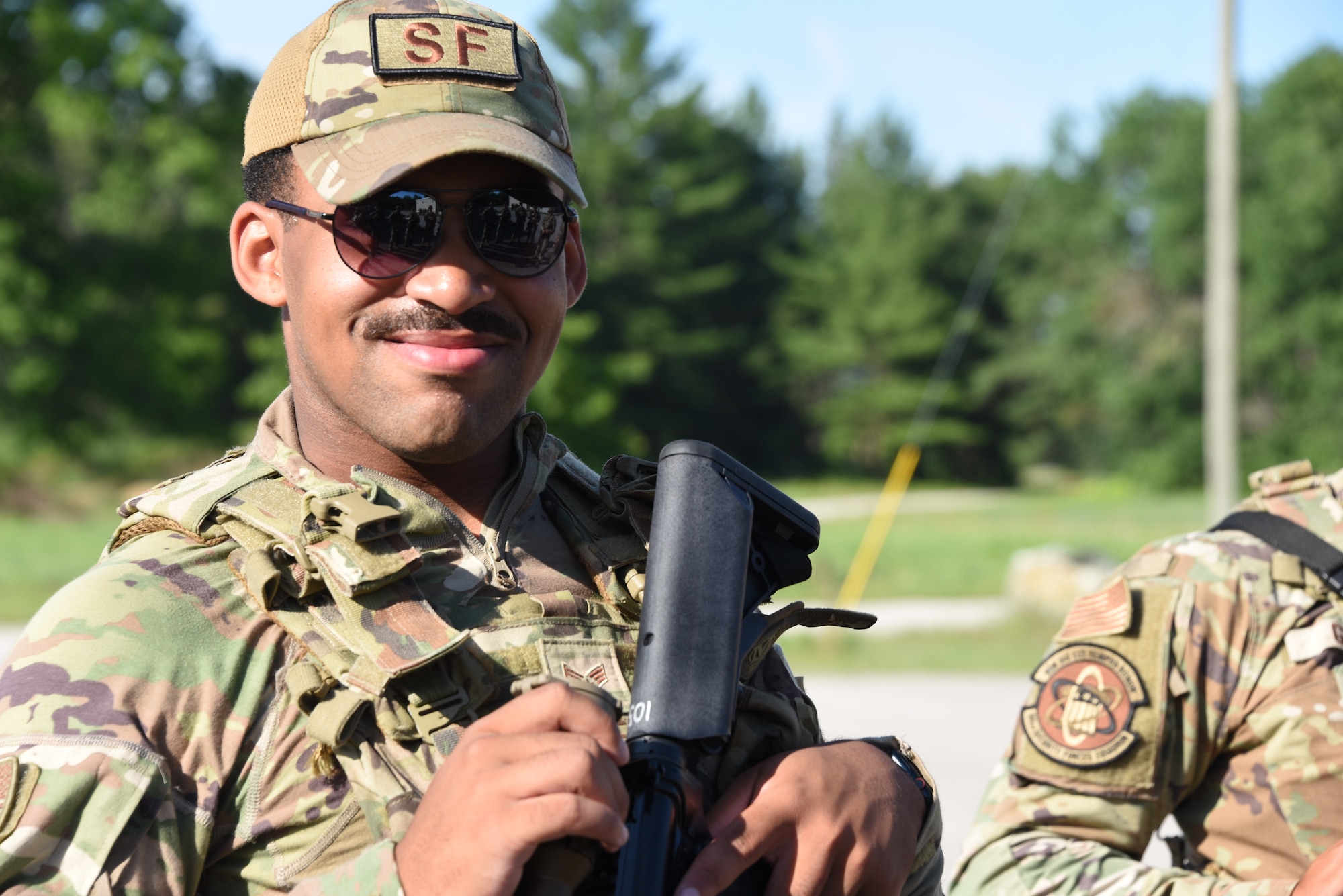 Senior Airman Julian Wolfe, 185th Air Refueling Wing Security Forces, poses for a photo