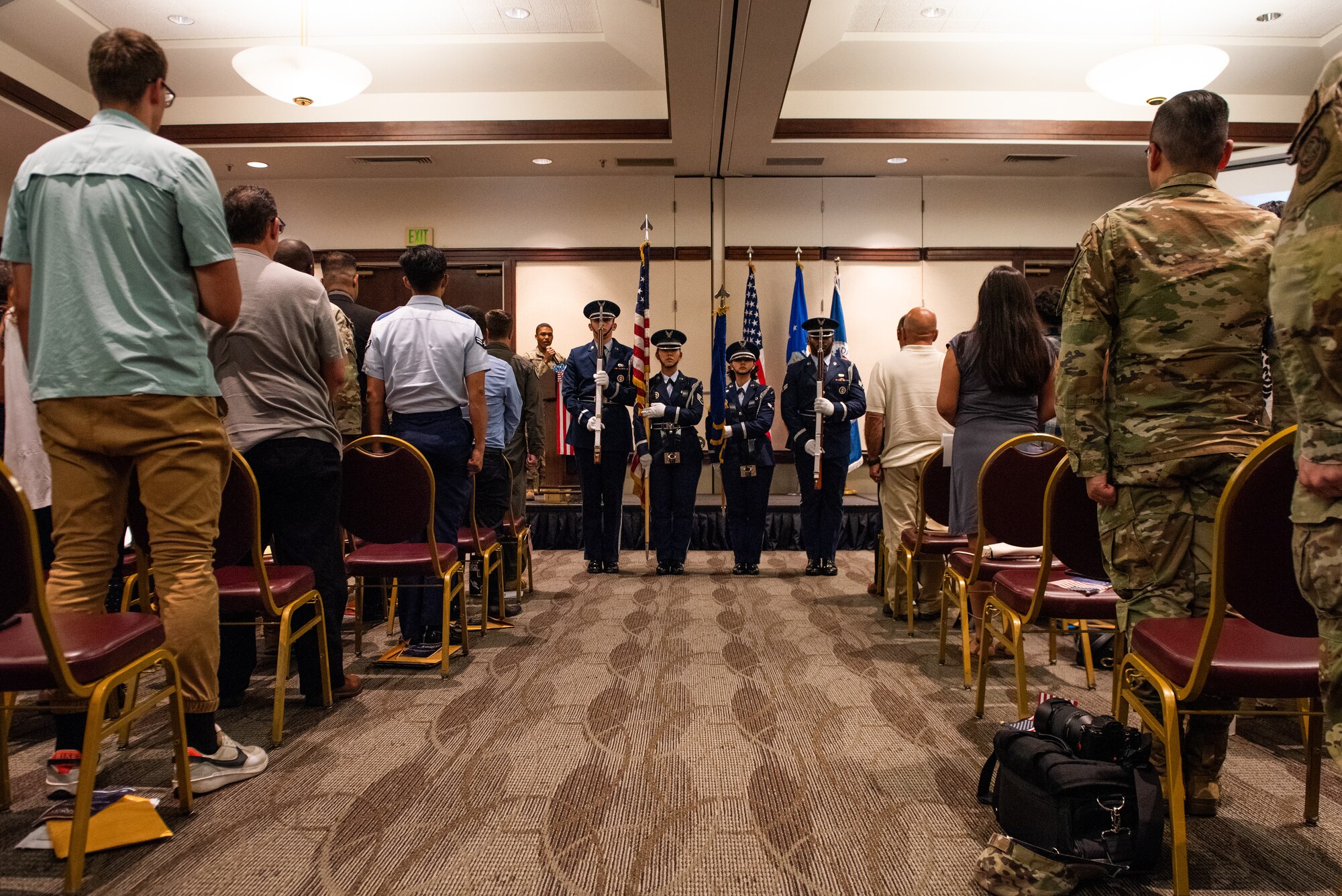Honor guard presenting the colors.