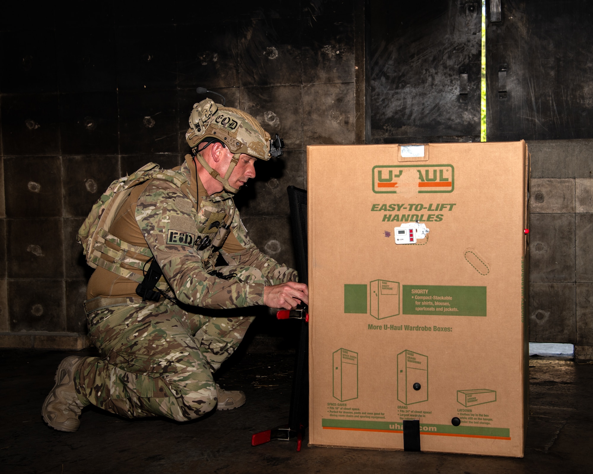 1st. Sgt. Nicolas Miltiadous, 70th Combat Engineer Battalion of the National Guard of the Republic of Cyprus explosive ordnance disposal team technician, prepares to x-ray a simulated explosive during a joint training exercise June 7, 2024, at the Anthony "Tony" Canale Training Center, Egg Harbor Township, New Jersey.