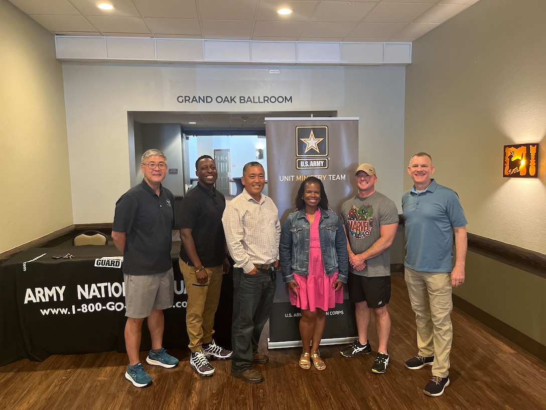 Virginia National Guard Unit Ministry Team staff prepare to host a Building Strong and Ready Teams training June 21-23, 2024, in Williamsburg, Virginia.