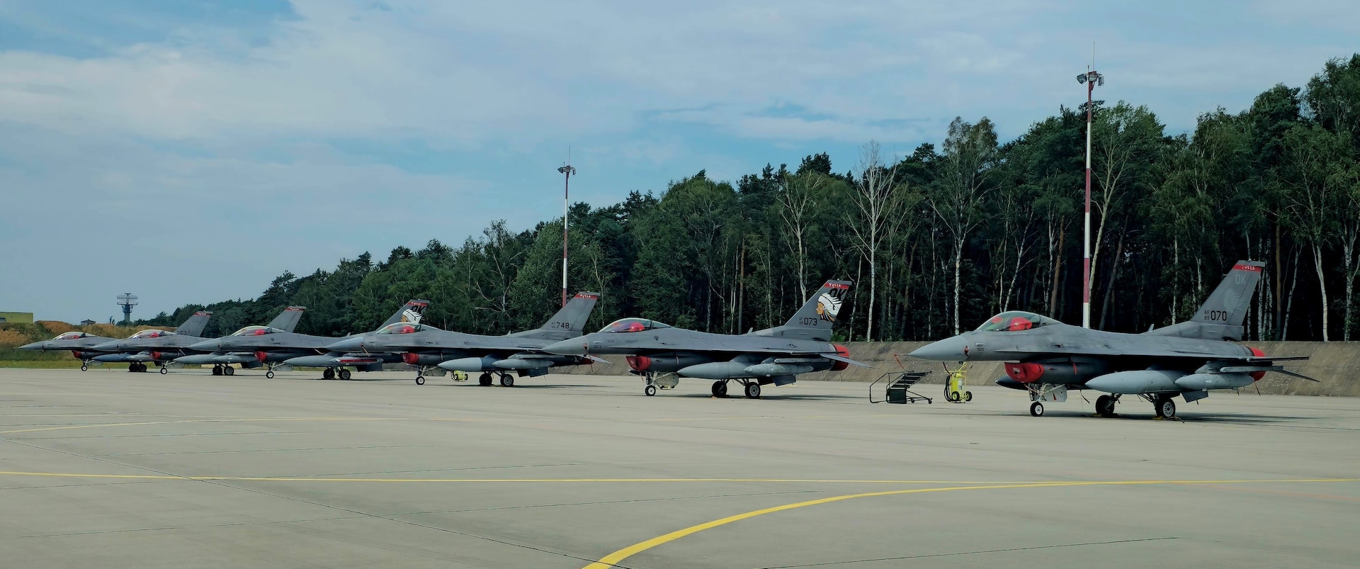 Six U.S. Air Force F-16 Fighting Falcons assigned to the 138th Fighter Wing at Tulsa Air National Guard (ANG) Base, Oklahoma, will began operations at Łask Air Base, Poland