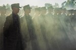 U.S. Marines with Marine Rotational Force – Darwin 24.3 stand at attention during the opening ceremony of Exercise Predator’s Run 24 at Robertson Barracks, NT, Australia, July 15, 2024.