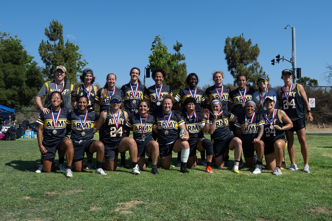 Army wins gold in the 2024 Armed Forces Women’s Rugby Championships held in conjunction with the San Diego Surfers Women’s Rugby Club 7’s Tournament in San Diego, Calif. from July 12-13. Service members from the Army, Marine Corps, Navy, Air Force (with Space Force players), and Coast Guard battle it out for gold.