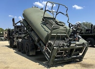 An Army Prepositioned Stocks-2 water distribution unit stands ready for movement after being jointly inspected by members of Army Field Support Battalion-Benelux and the 104th Engineer Company (Construction) at the turn-in area in Cincu, Romania, following the completion of Resolute Castle 24. (U.S. Army courtesy photo)