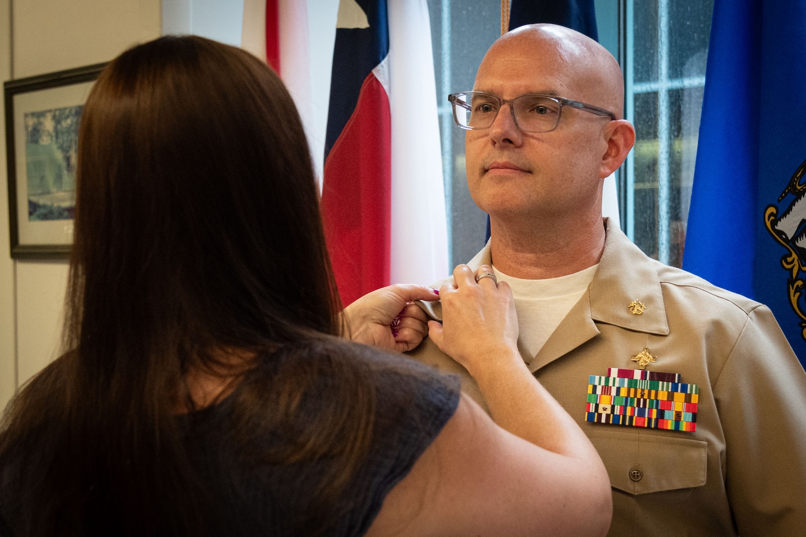 Lieutenant Commander Michael Krage of the United States Public Health Service promoted to the rank during a ceremony held Friday, July 12 aboard Naval Health Clinic Cherry Point.  Krage serves aboard the clinic in the Behavioral Health Department.