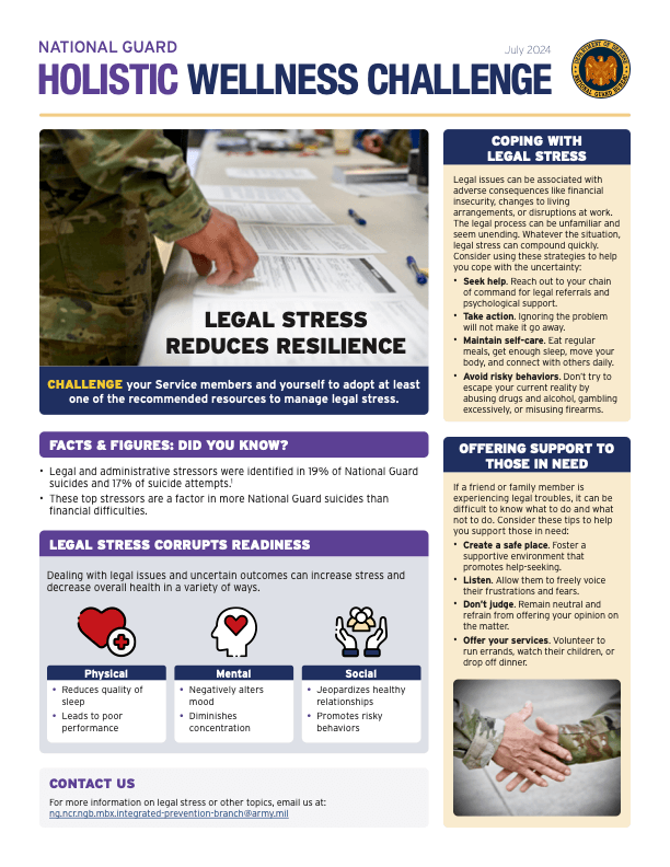Holistic Wellness Challenge - Legal Stress Reduces Resilience - July 2024