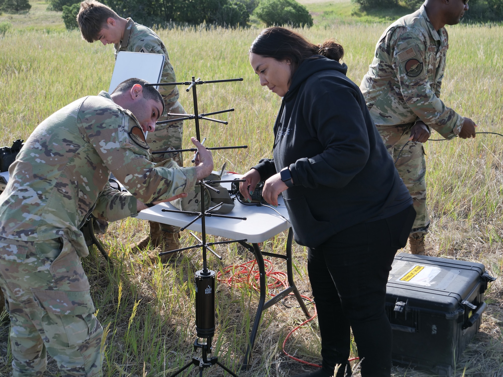 Mallory Avila, an acquisition specialist with Space Systems Command, participated in a field exercise to set up a satellite ground station as part of the Space Force’s ‘Azimuth’ aerospace missions training program for early career personnel. Avila graduated June 21 as one of the first two civilian Guardians to participate in Azimuth.