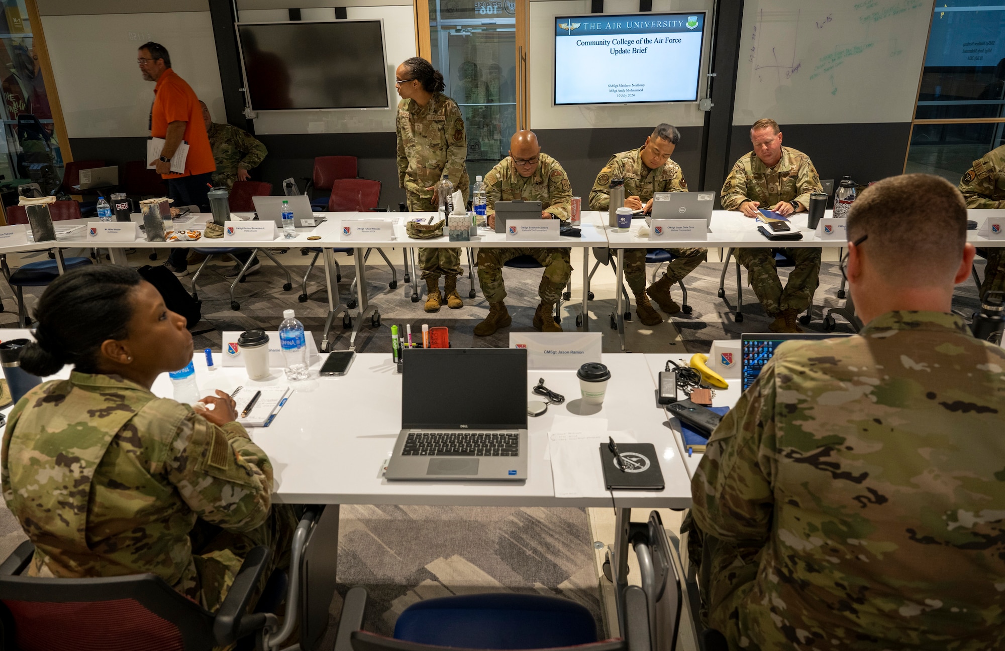Enlisted professional military education commandants from around the world gathered for the 2024 Summer Commandants Conference in Montgomery, Ala., July 8-12. The conference, which included 21 commandants from Air Force noncommissioned officer academies and above, was hosted by the Thomas N. Barnes Center for Enlisted Education and focused on the development of ideas and planning of EPME execution and strategic direction through 2029.  (U.S. Air Force photo/Brian Ferguson)