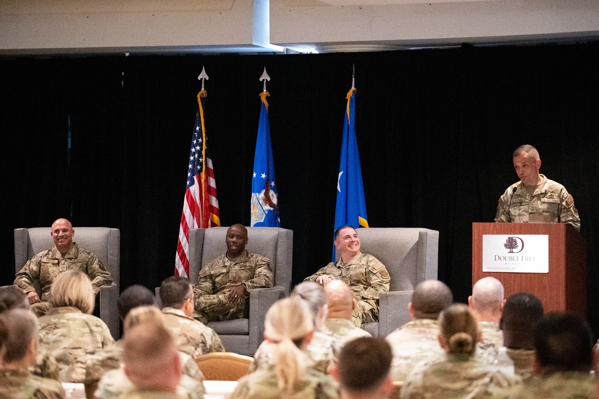 Attendees to the 2024 AFRC Enlisted Symposium participated in a discussion led by Chief Master Sgt. John Alsvig, on the importance of standards in achieving excellence and maintaining a competitive edge in the GPC.
