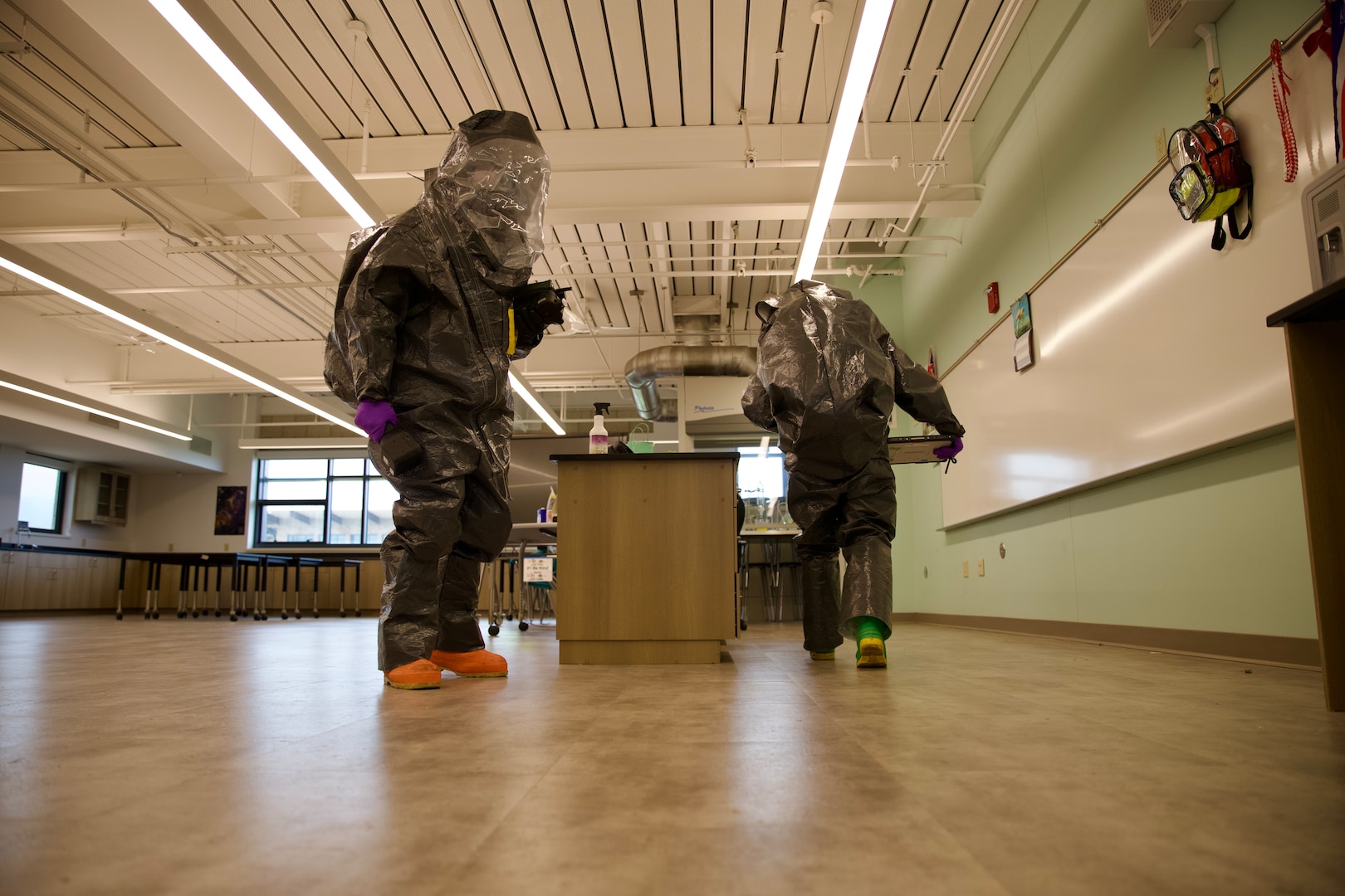 Sample team members of the 33rd WMD-CST, District of Columbia National Guard, locate an improvised lab during a training exercise in Lihue, Hawaii, on June 7, 2024. The exercise poised military and civilian response partners to better integrate capabilities when disaster strikes.