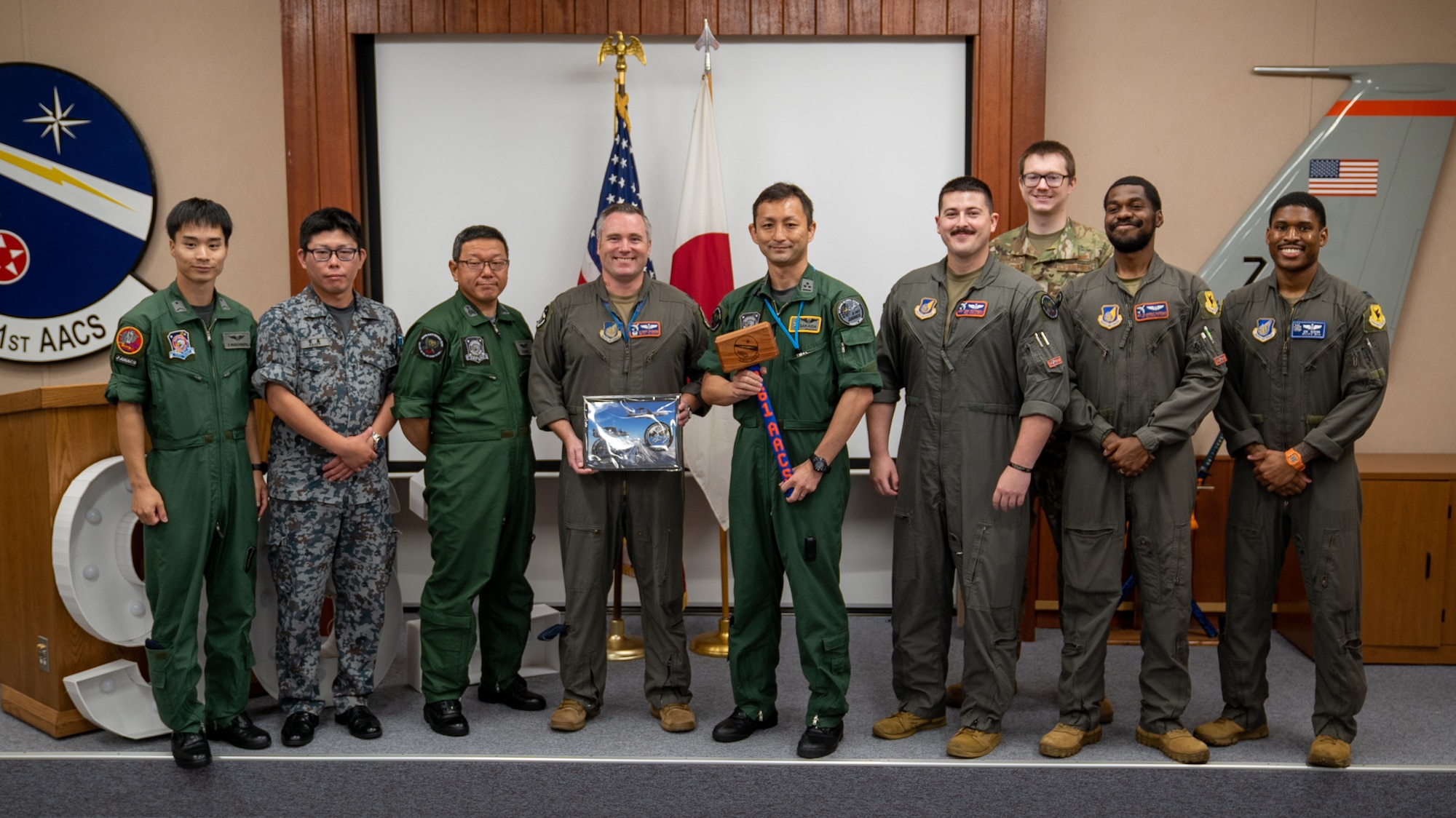 Group photo of the 961st and 602nd AWACS squadrons