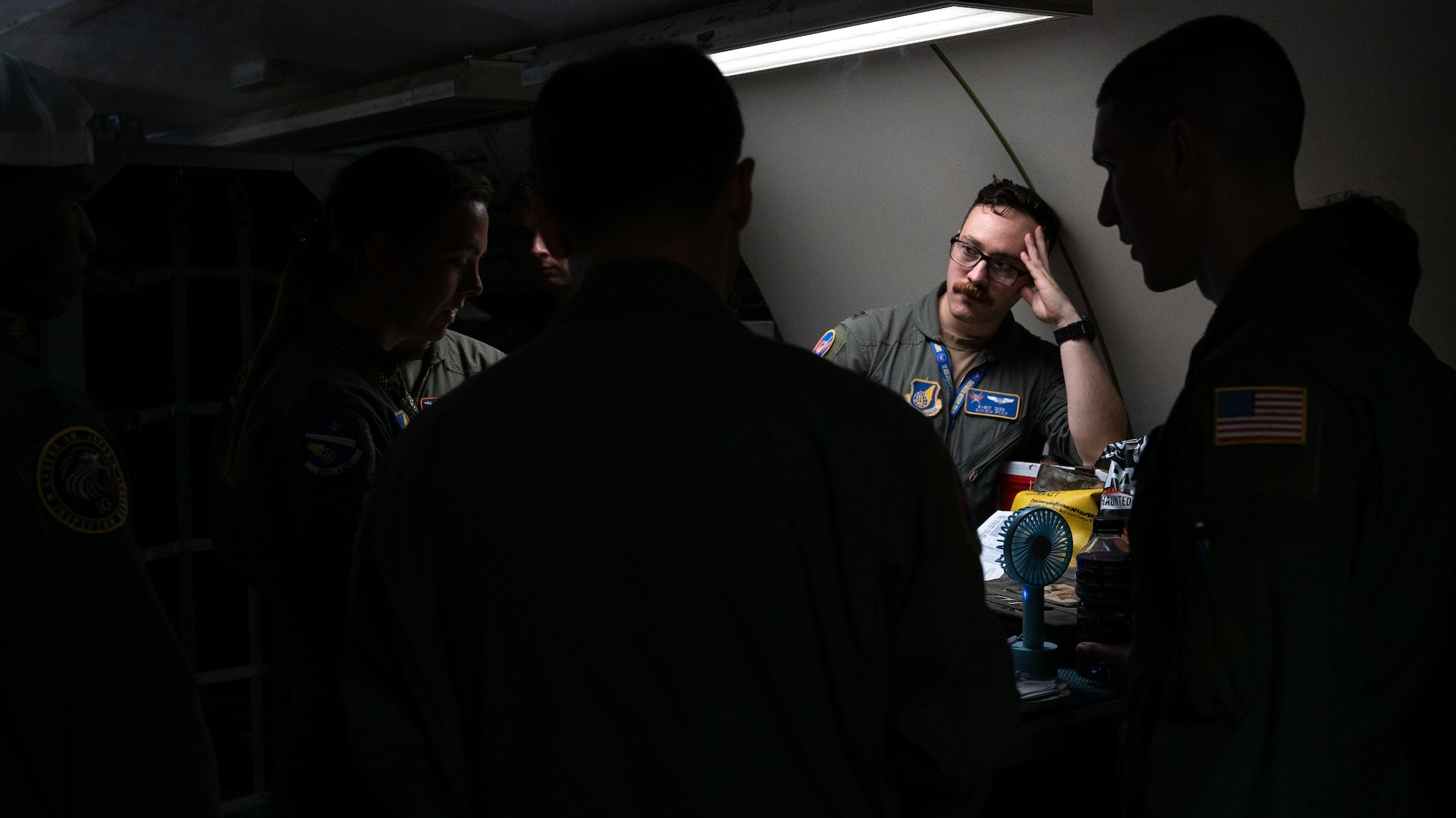 Airman attending pre-flight briefing