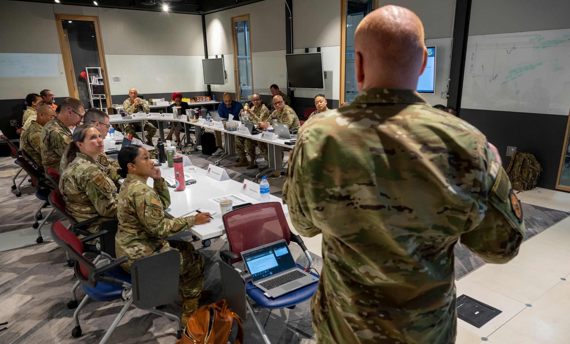 Enlisted professional military education commandants from around the world gathered for the 2024 Summer Commandants Conference in Montgomery, Ala., July 8-12. The conference, which included 21 commandants from Air Force noncommissioned officer academies and above, was hosted by the Thomas N. Barnes Center for Enlisted Education and focused on the development of ideas and planning of EPME execution and strategic direction through 2029.  (U.S. Air Force photo/Brian Ferguson)