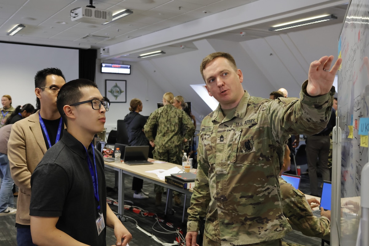 More than 250 data scientists, coders and developers referred to as “hackers,” gathered to develop prototypes within set timeframes to initiate and validate innovative concepts in Stuttgart Germany, June 7, 2024. BRAVO Hackathons, sponsored by senior Department of Defense leaders, foster innovative environments where government and industry collaborate to test bold ideas using real DOD data.