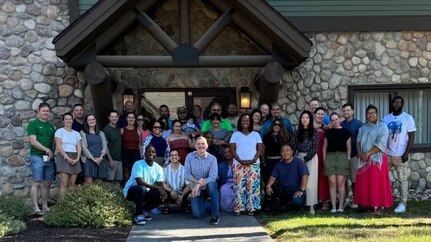 Virginia National Guard Soldiers and their family members enjoy a Building Strong and Ready Teams training June 21-23, 2024, in Williamsburg, Virginia.