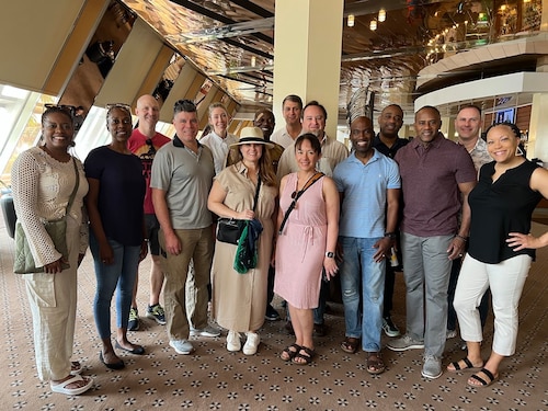 people pose for a photo