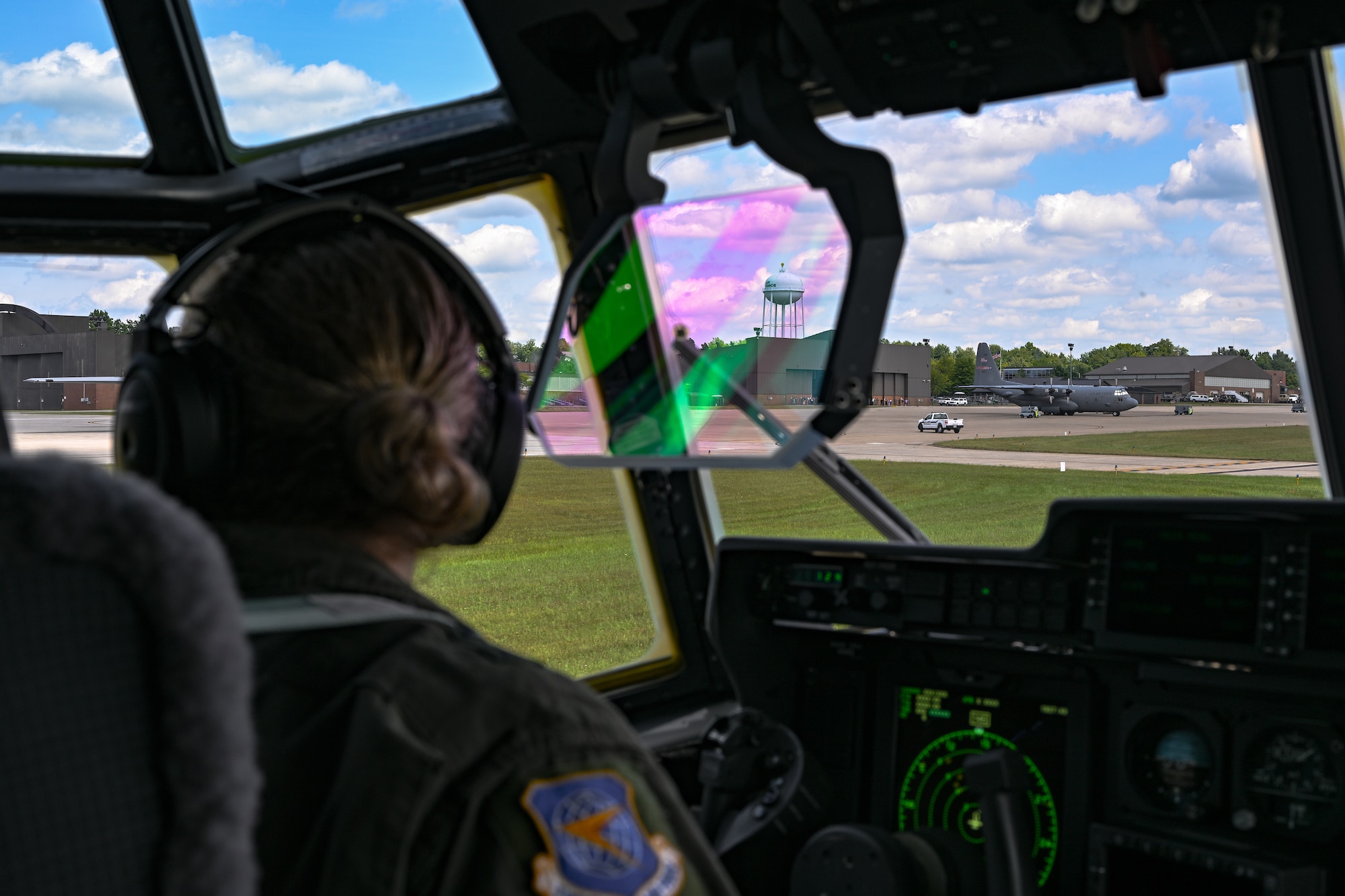 Maj. Gen. Melissa Coburn, 22nd Air Force commander, taxis the C-130J-30 Super Hercules aircraft at Youngstown Air Reserve Station, Ohio, July 16, 2024.