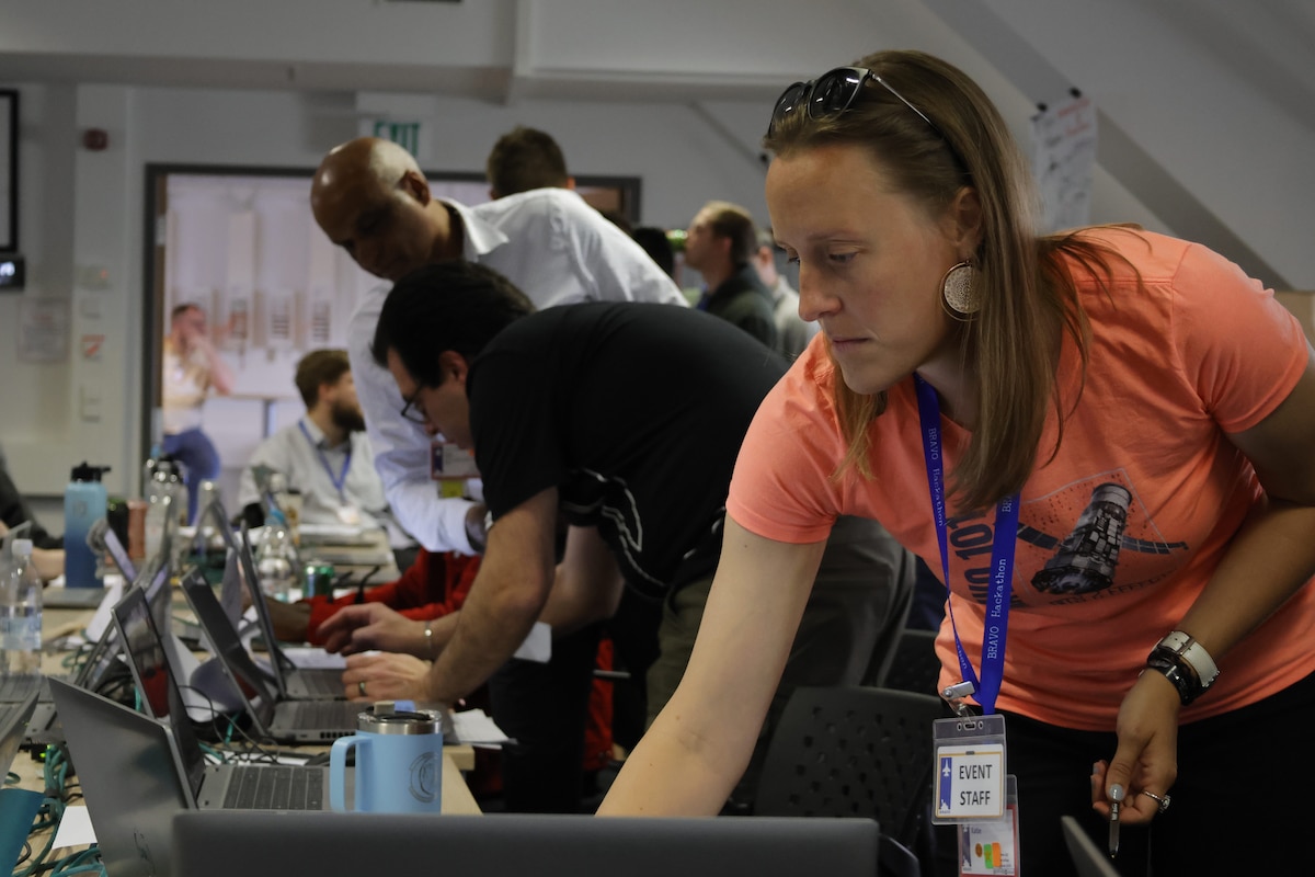 More than 250 data scientists, coders and developers referred to as “hackers,” gathered to develop prototypes within set timeframes to initiate and validate innovative concepts in Stuttgart Germany, June 7, 2024. BRAVO Hackathons, sponsored by senior Department of Defense leaders, foster innovative environments where government and industry collaborate to test bold ideas using real DOD data.