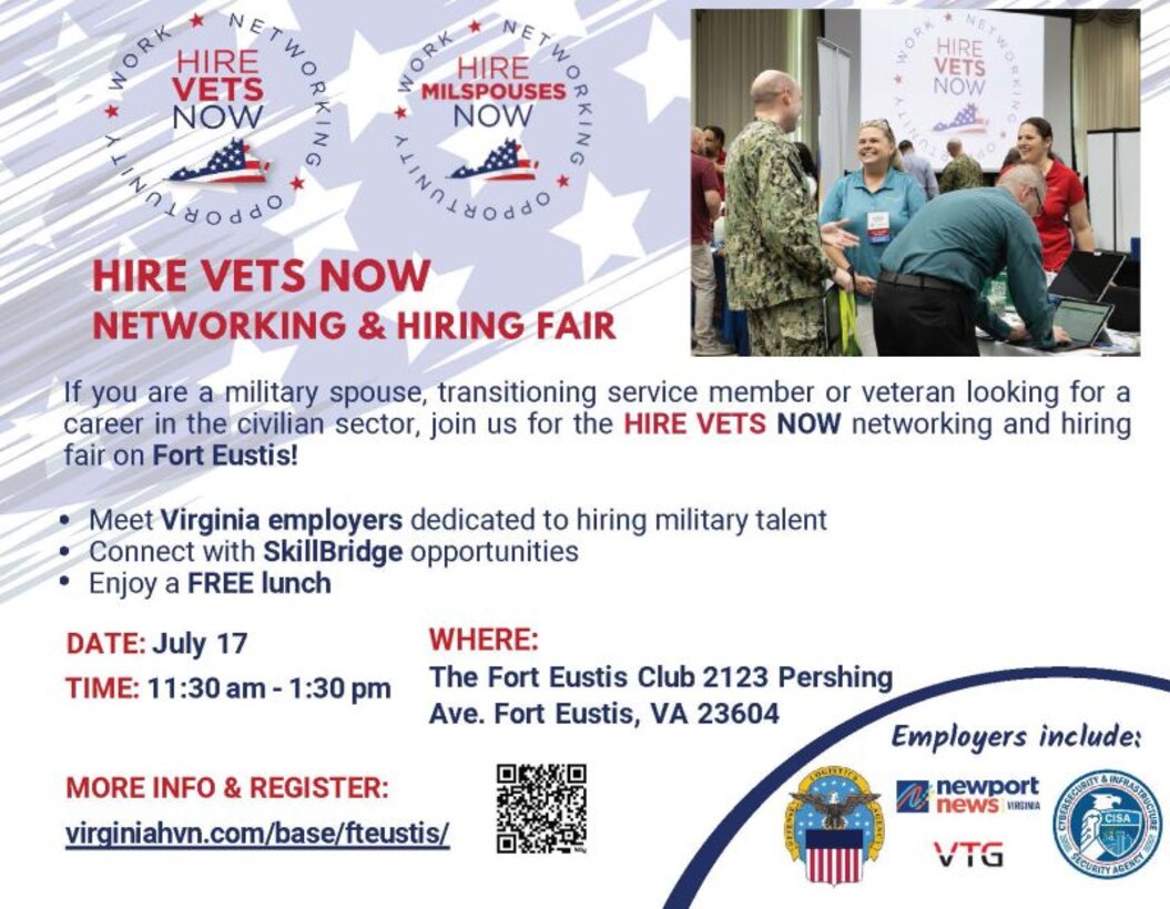 DLA Human Resources Recruiting team veteran recruitment announcement.