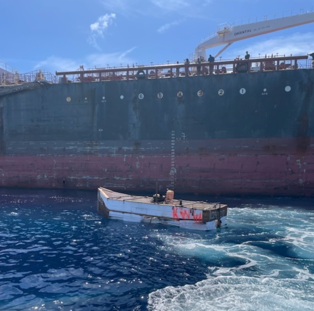 The U.S. Coast Guard and U.S. Customs and Border Protection’s Air and Marine operations law enforcement crews disembarked 27 Cuban migrants from a rustic vessel located by a good Samaritan approximately 23 miles south of Dry Tortugas, Florida, July 16, 2024.