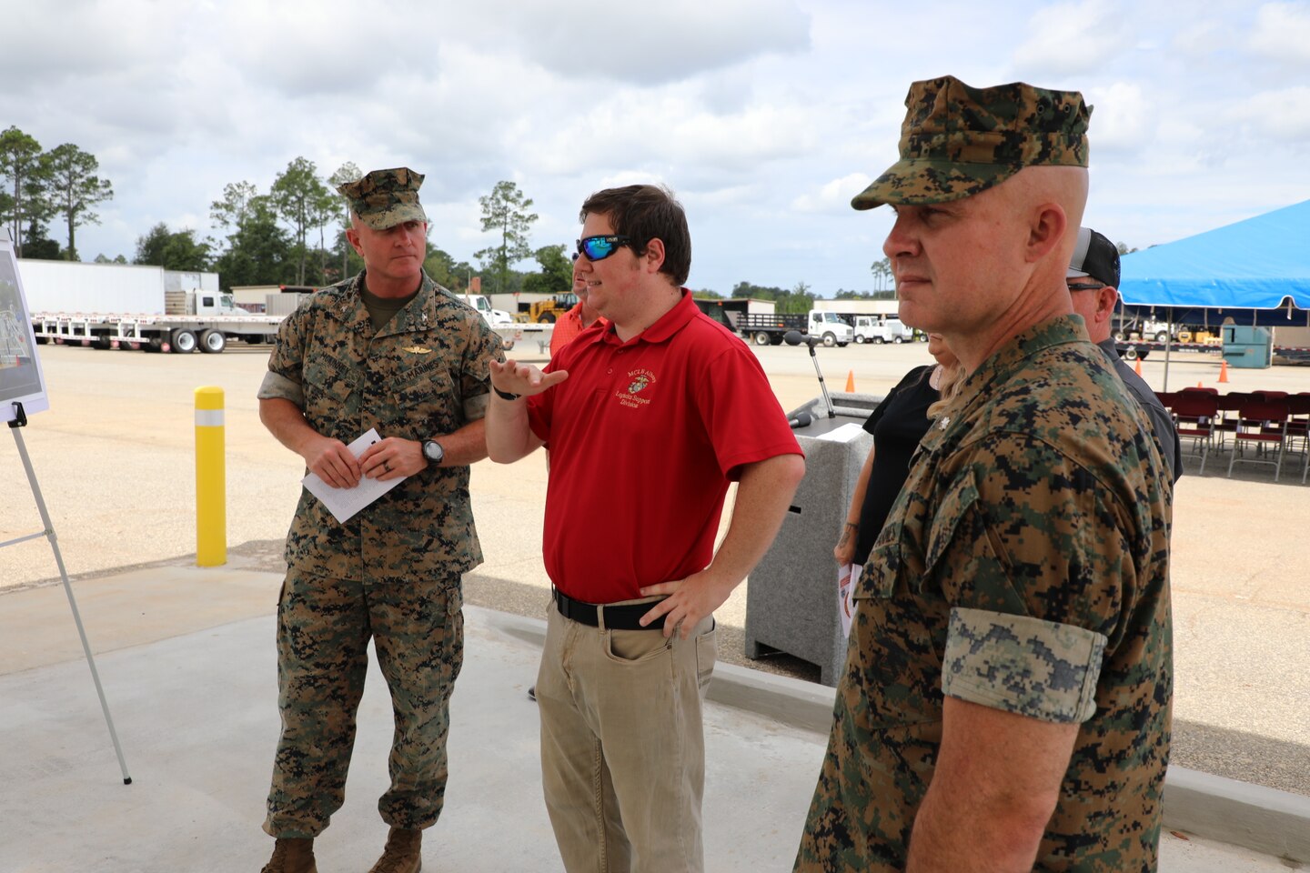 Ribbon-cutting ceremony for new ground fuels station at the Marine Corps Logistics Base in Albany, Georgia, July 10. (U.S. Army Corps of Engineers photo)