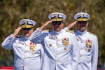 Rear Adm. Joseph Buzzella replaced Rear Adm. Andrew Sugimoto as commander of the Eleventh Coast Guard District during a change-of-command ceremony presided over by Vice Adm. Andrew Tiongson on Coast Guard Island in Alameda