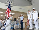 Lt. Giacomo Terrizzi III assumed command of the newly established Coast Guard Marine Safety Unit Lake Worth as the unit’s first commanding officer during an assumption of command ceremony held at Port of Palm Beach, Florida, July 19, 2024. Capt. Chris Cederholm, Coast Guard Sector Miami commander, presided over the ceremony. (U.S. Coast Guard photo by Petty Officer 3rd class Eric Rodriguez)