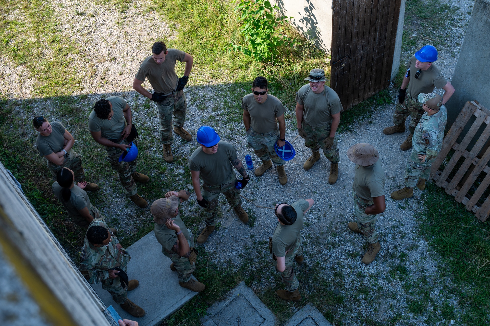 Airmen strategize a plan of operation.