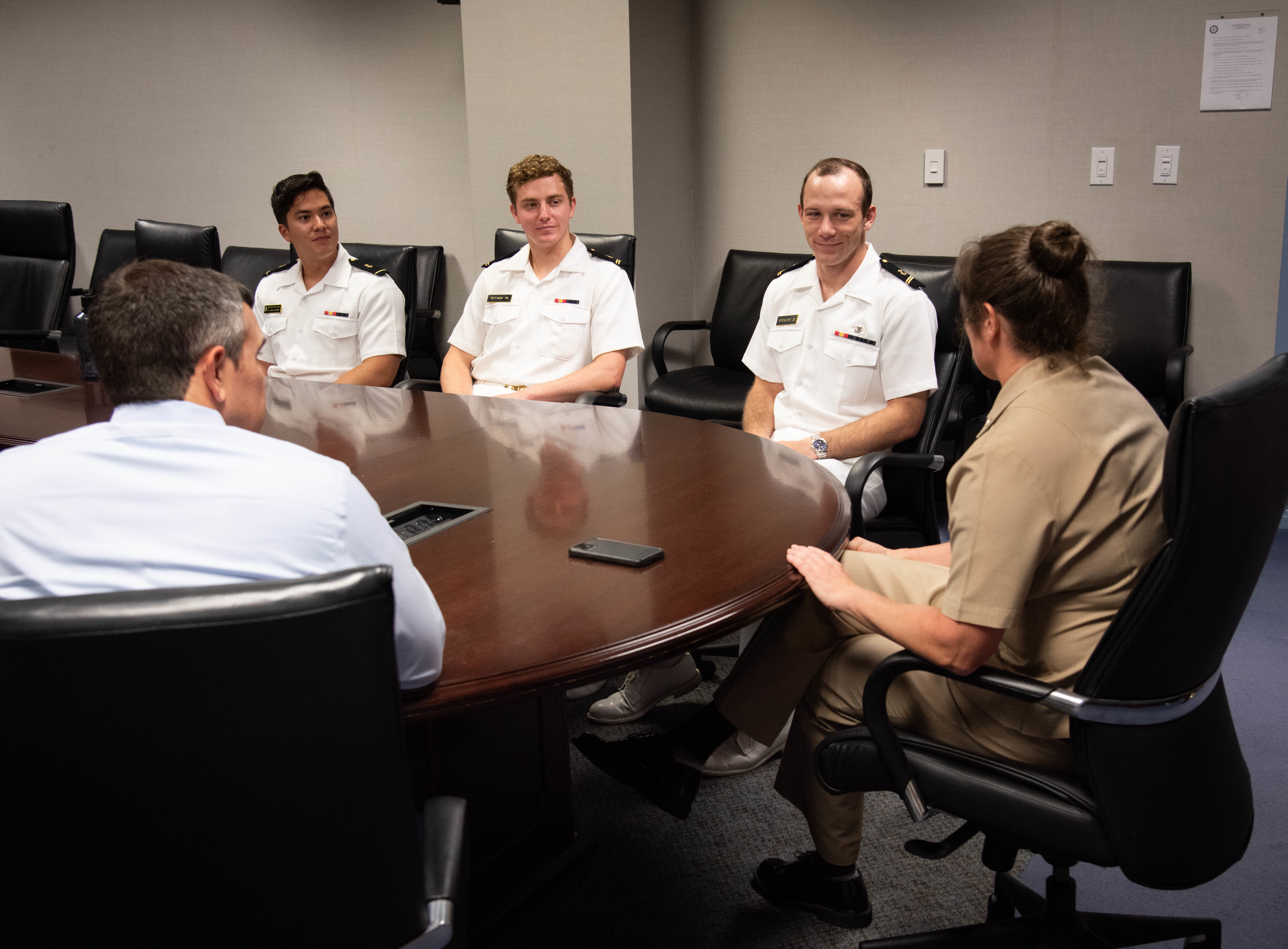 aval Information Warfare Center (NIWC) Atlantic Commanding Officer Capt. Nicole Nigro discussed her naval career with interns from The Citadel.