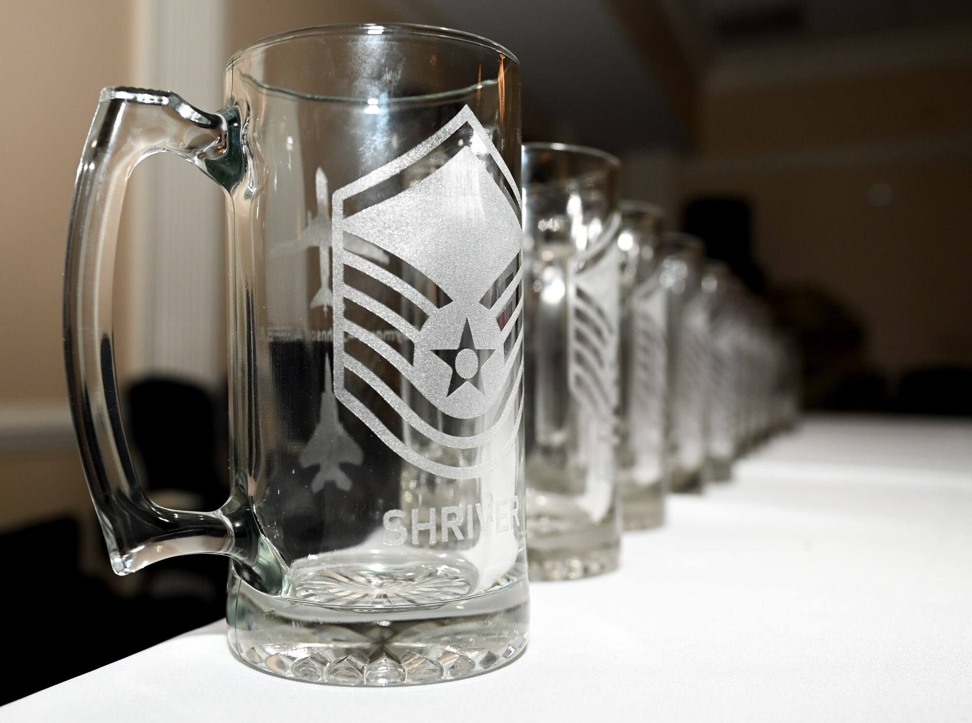 Awards are displayed during a Master Sergeant Release Ceremony at Seymour Johnson Air Force Base, North Carolina, June 6, 2024. The ceremony recognized the selectee’s new accomplishment of senior non-commissioned officer. (U.S. Air Force photo by Airman Rebecca Tierney)