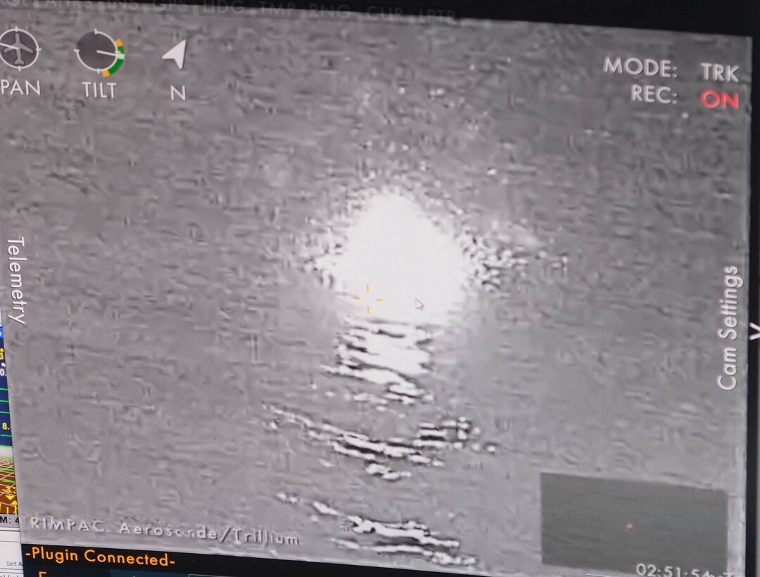 A poniard fired from a Common Unmanned Surface Vehicle (CUSV) successfully strikes a target vessel during the Rim of the Pacific Exercise (RIMPAC), 12 July.
