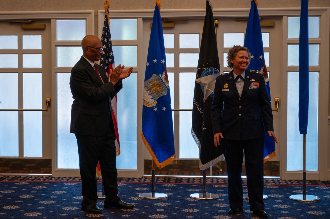 Brig. Gen. Amy Bumgarner, OSI's commander, was formally welcomed into the general officer ranks during a ceremony at the Clubs at Quantico, Virginia, July 8, 2024. Although celebrated in the summer, Bumgarner has held the one-star rank since Dec. 5, 2023.