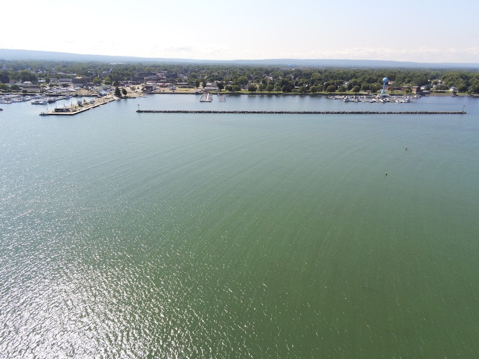 Aerial view of Dunkirk Harbor in Dunkirk, N.Y.