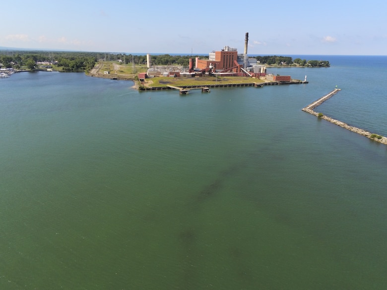 Aerial view of Dunkirk Harbor in Dunkirk, N.Y.