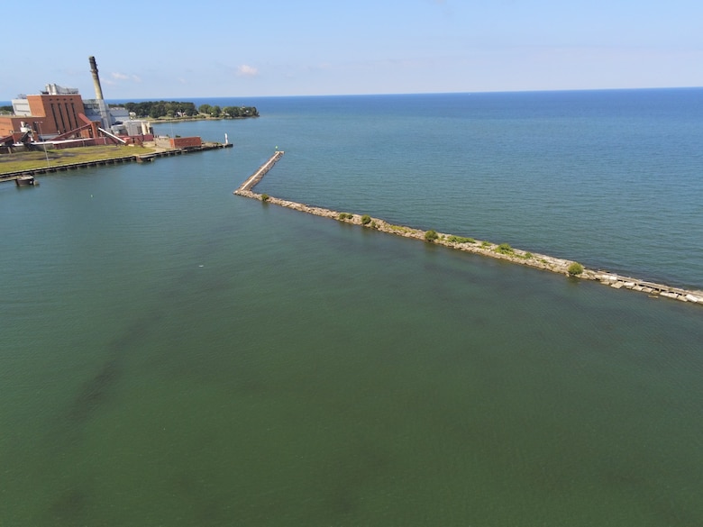 Aerial view of Dunkirk Harbor in Dunkirk, N.Y.