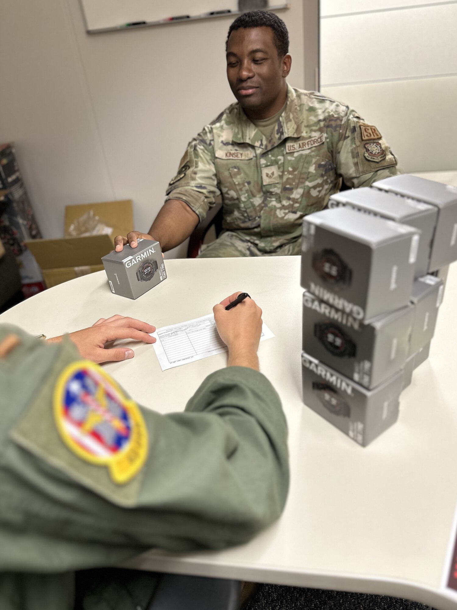 JOINT BASE LEWIS-MCCHORD, Wash. – As a part of the 62d Airlift Wing’s Human Performance Program and with the help of funding provided by the Mission Execution Excellence Program (MEEP), a group of 12 Airmen were selected to be some of the first to be issued and selected to distribute wearable human performance tracking devices in the form of rings at Joint Base Lewis-McChord, Washington, June 4, 2024.
