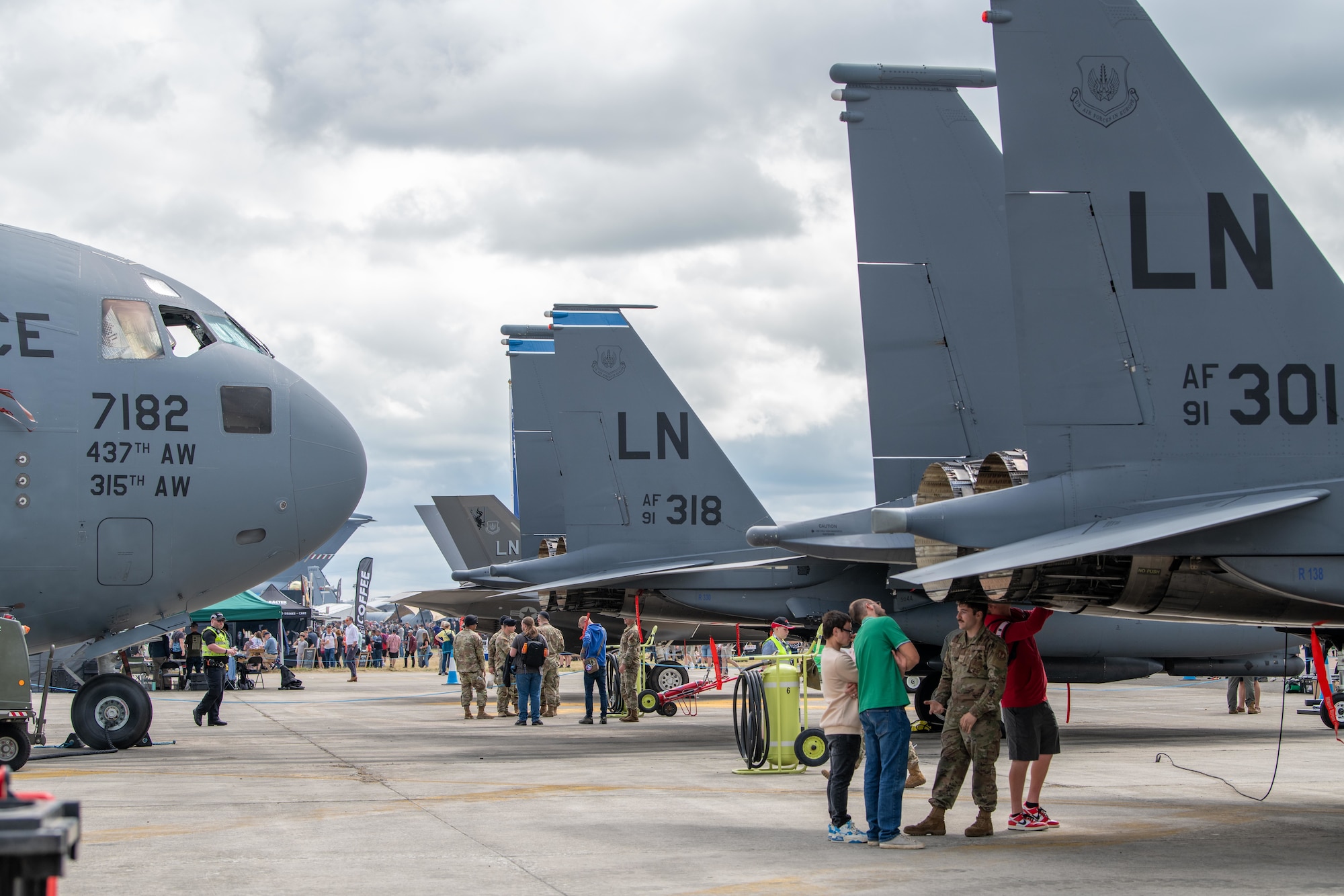Attendees tour static displays during the Royal International Air Tattoo